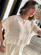 Blusa in lino goffrato con voile Susy Mix - GiuGiò | Shop online