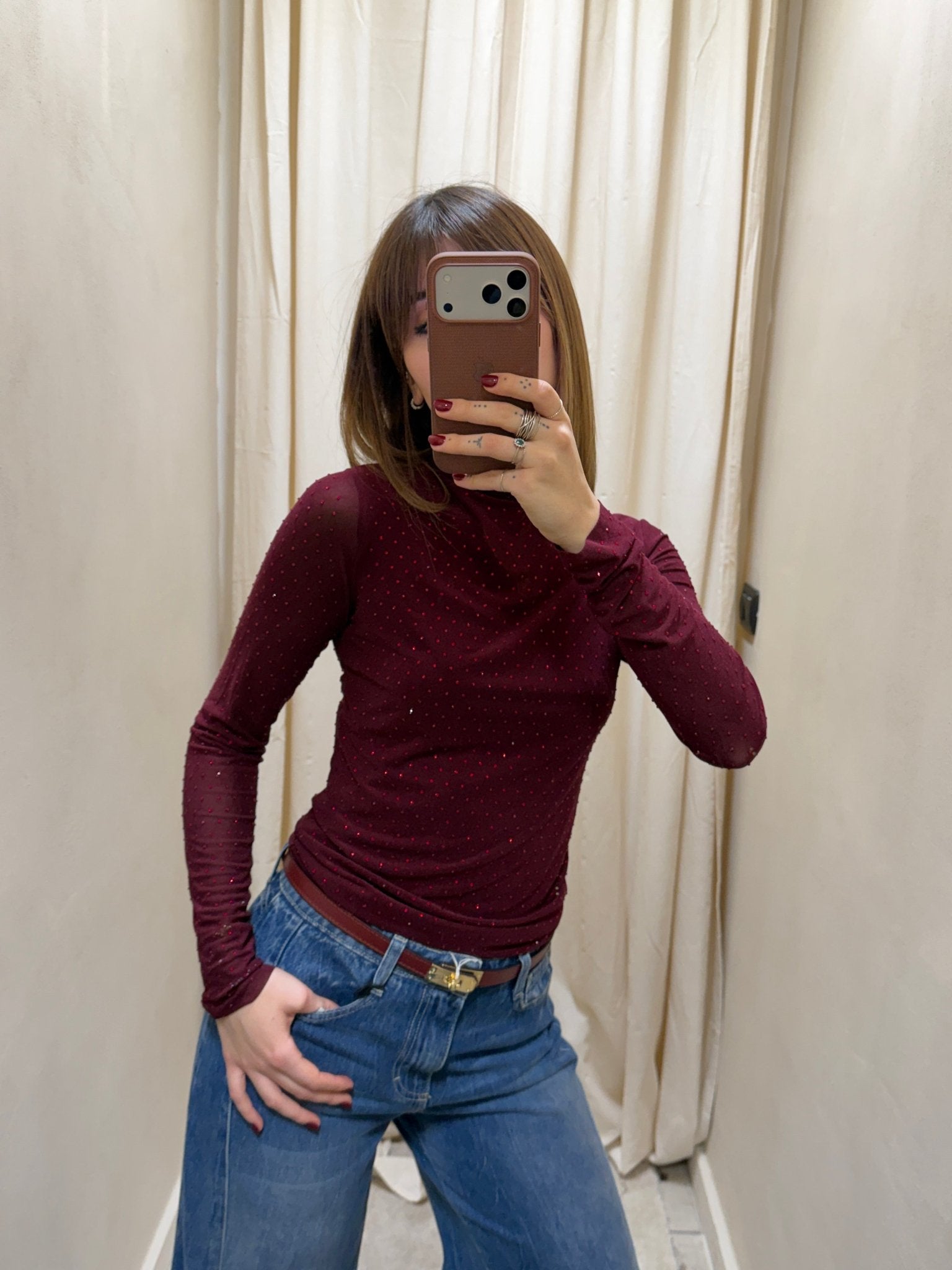 Blusa lupetto in tulle con micro - brillantini OdìOdi - GiuGiò | Shop online