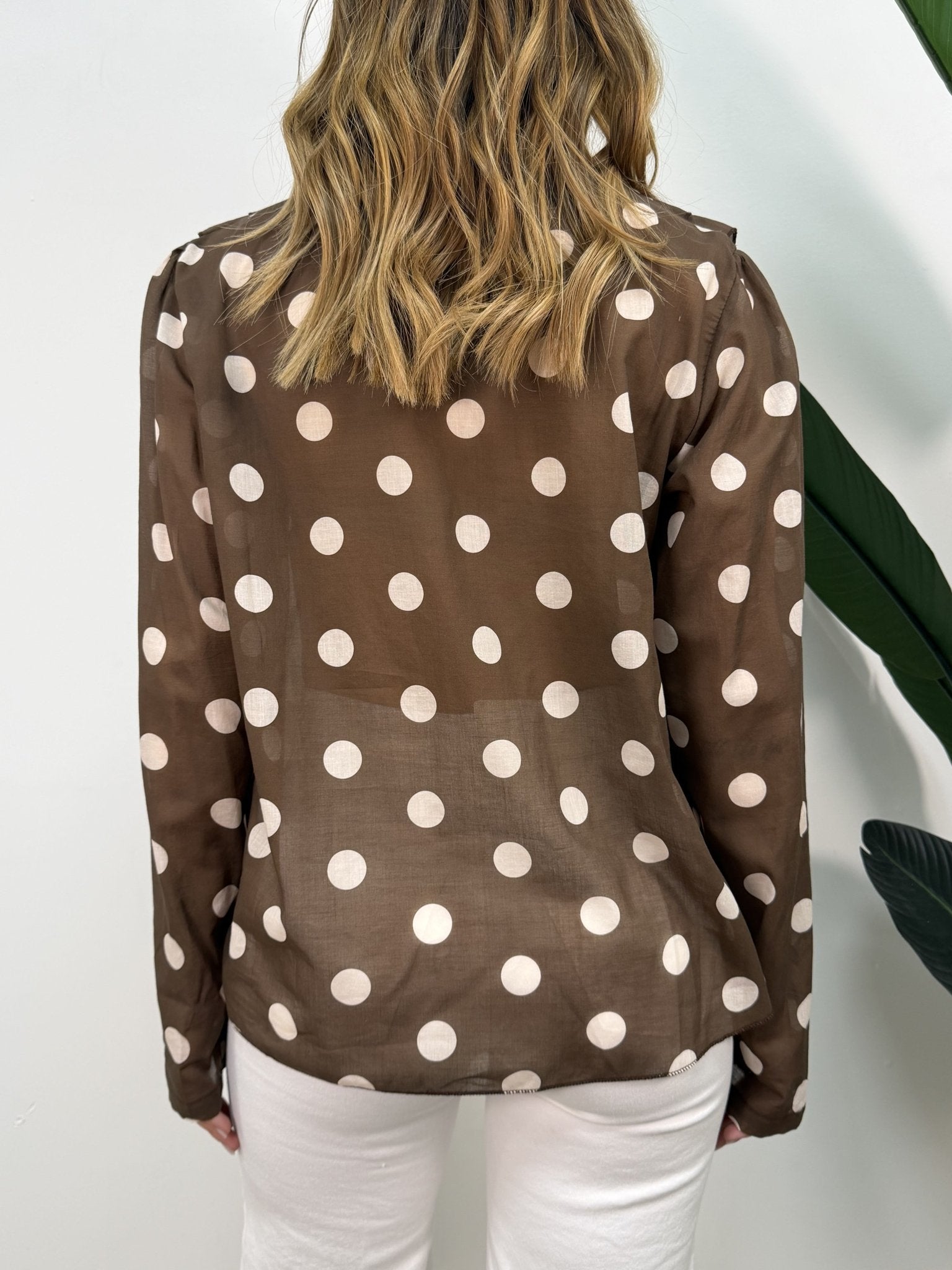 Blusa pois scollo V con rouches Susy Mix - GiuGiò | Shop online