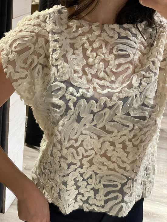 Blusa scollo barca in tulle a fiori MyD - GiuGiò | Shop online