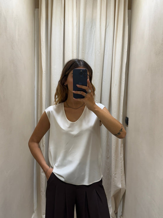 Blusa smanicata in viscosa scollo V Imperial - GiuGiò | Shop online