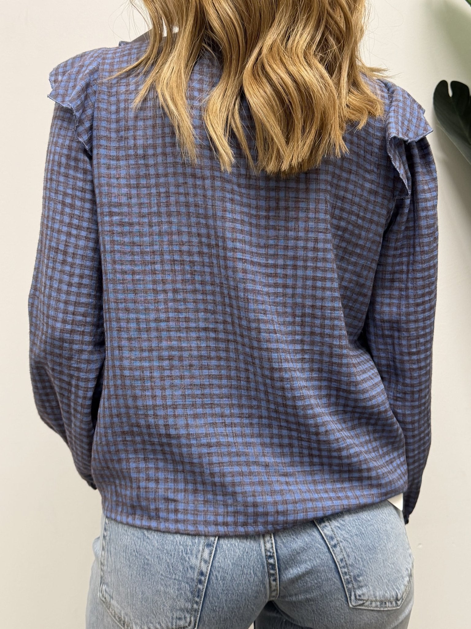 Blusa stampa vichy con rouches MyD - GiuGiò | Shop online