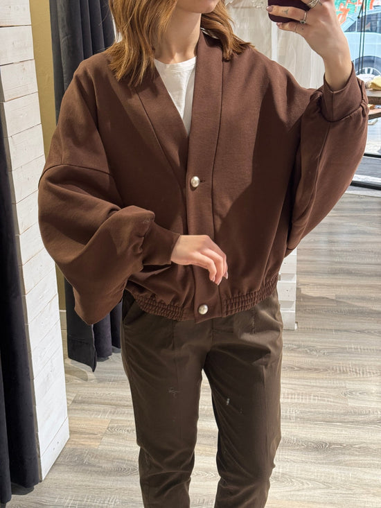 Bomber cardigan in felpa Brend - GiuGiò | Shop online