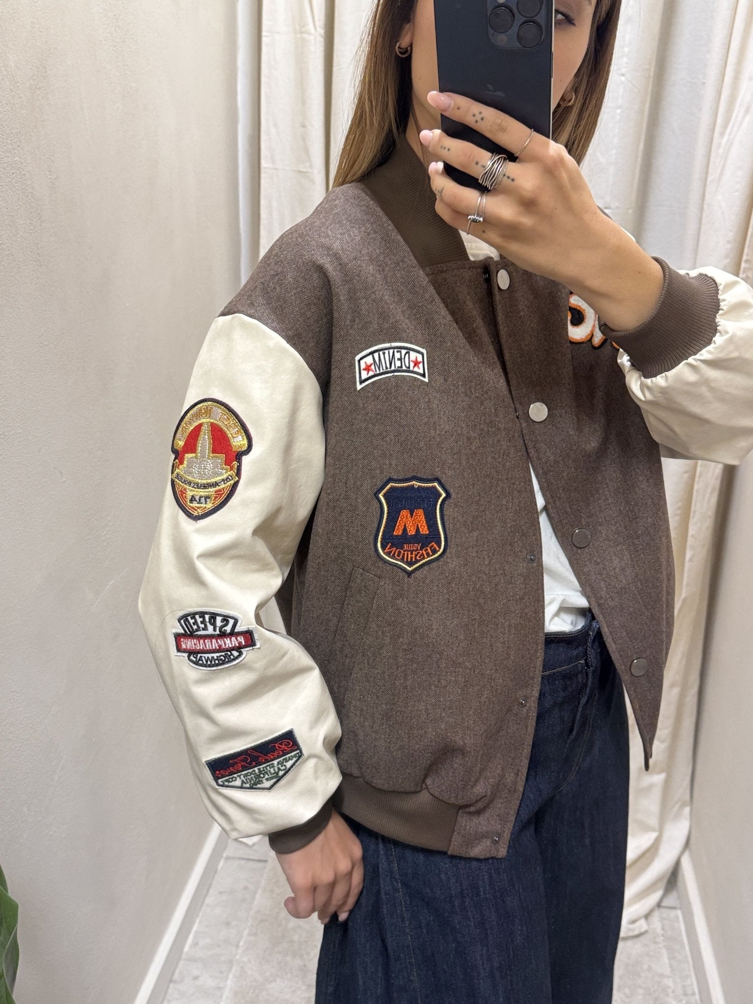 Bomber combinato con patch Susy Mix - GiuGiò | Shop online
