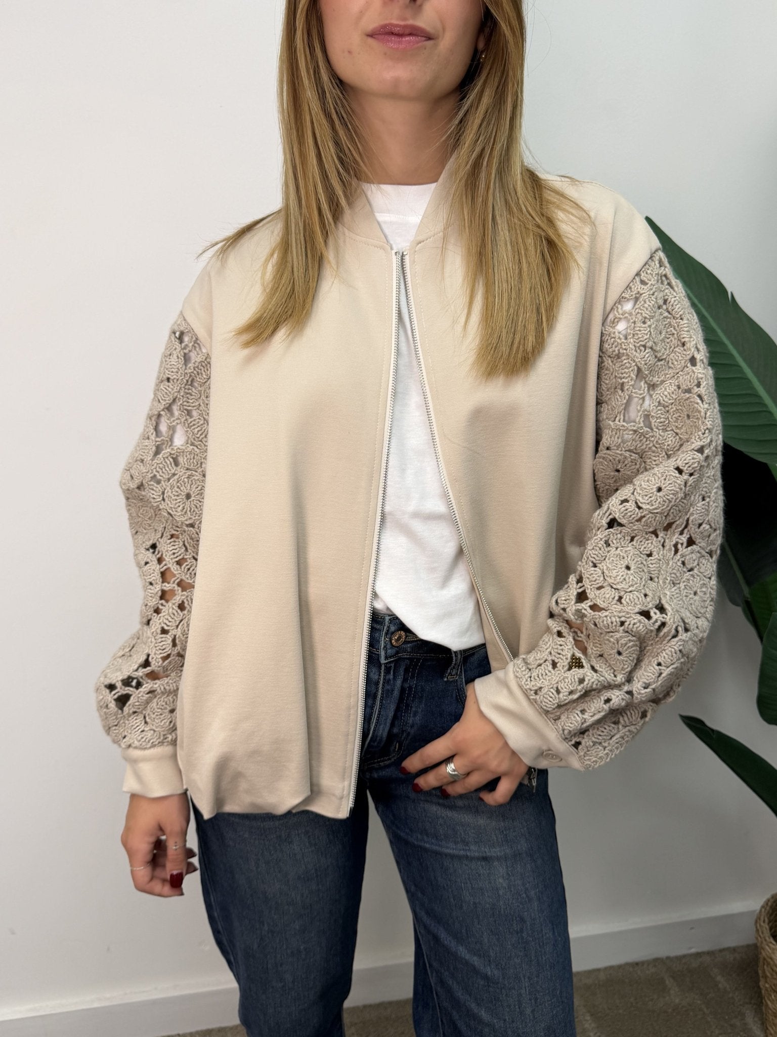 Bomber Dalia manica crochet MyD - GiuGiò | Shop online