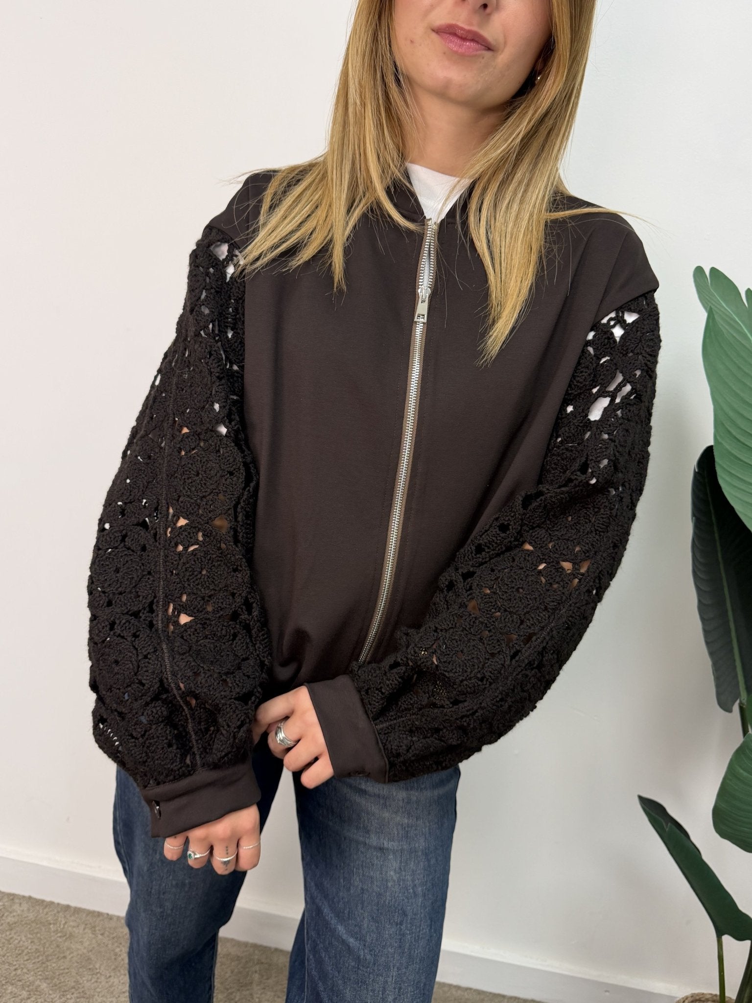 Bomber Dalia manica crochet MyD - GiuGiò | Shop online