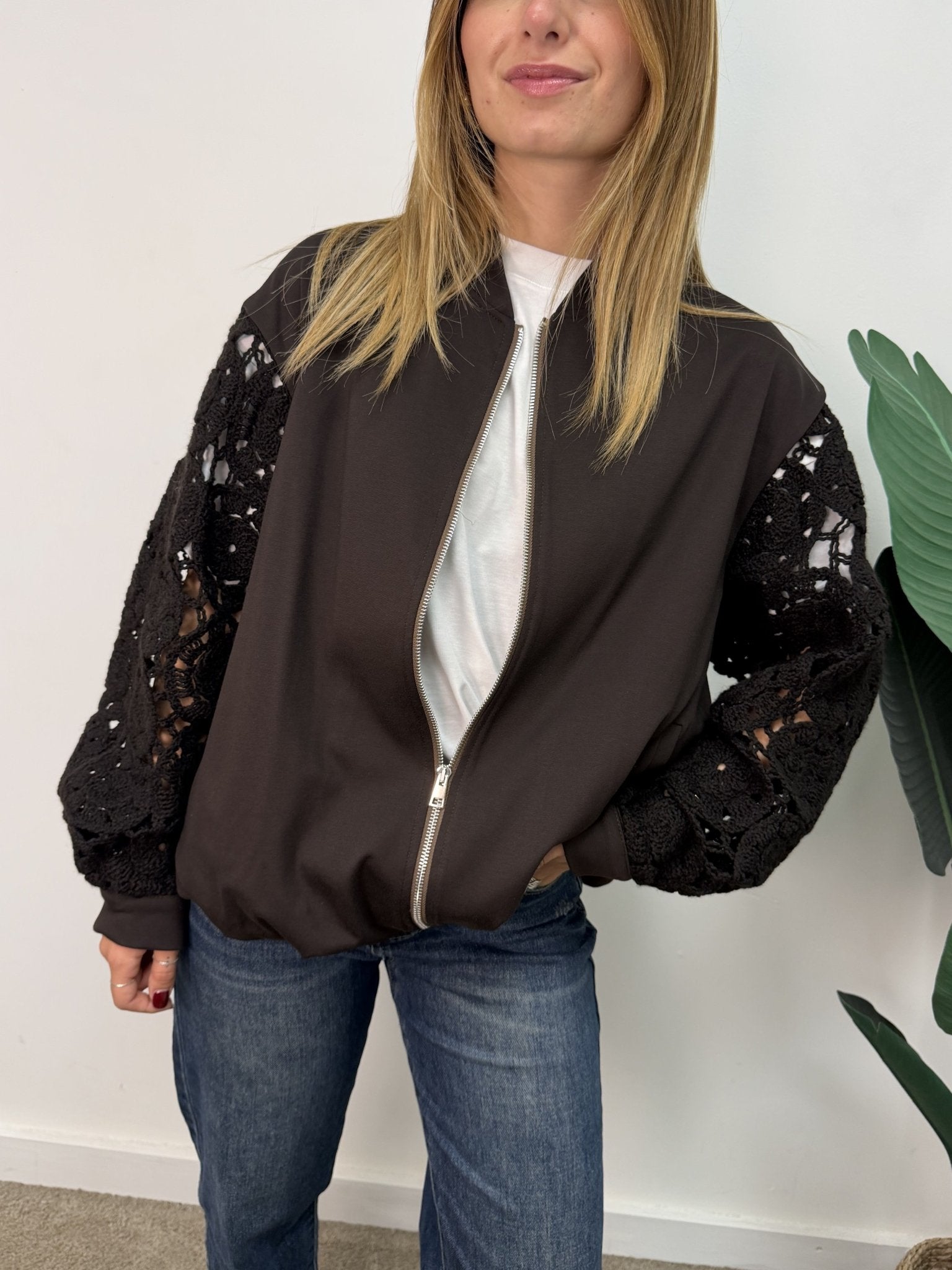 Bomber Dalia manica crochet MyD - GiuGiò | Shop online