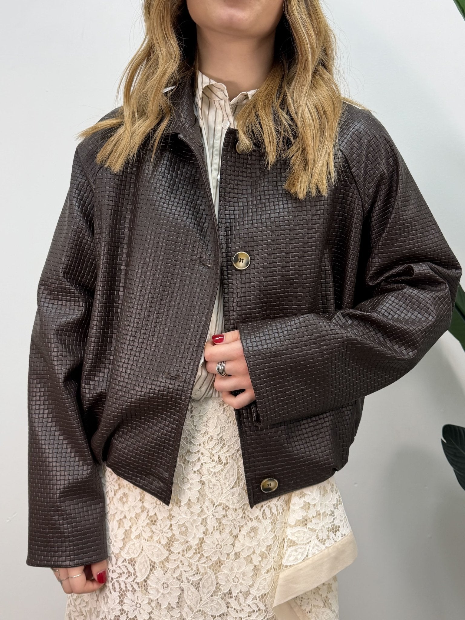 Bomber in ecopelle intrecciata HaveOne - GiuGiò | Shop online