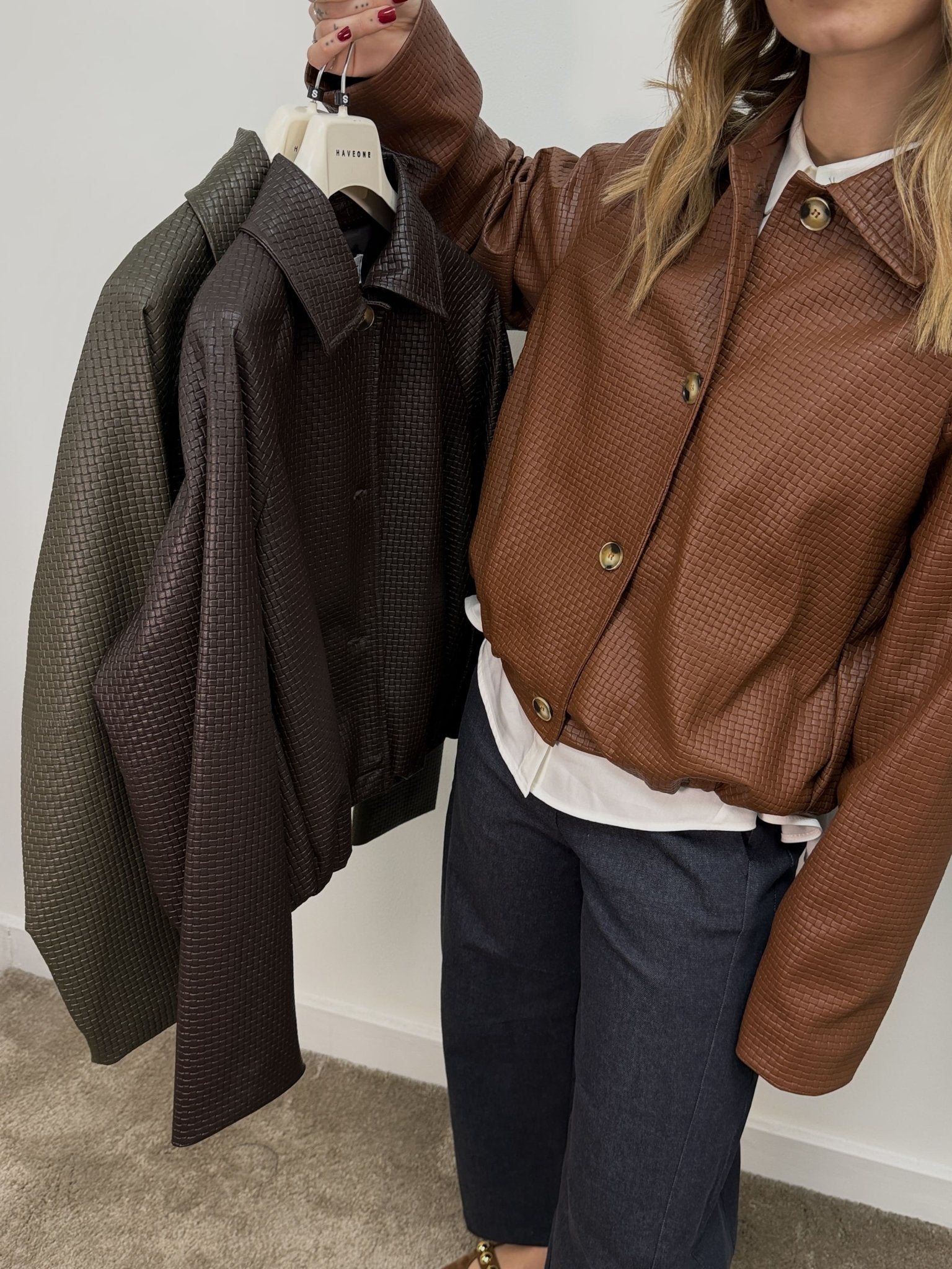 Bomber in ecopelle intrecciata HaveOne - GiuGiò | Shop online