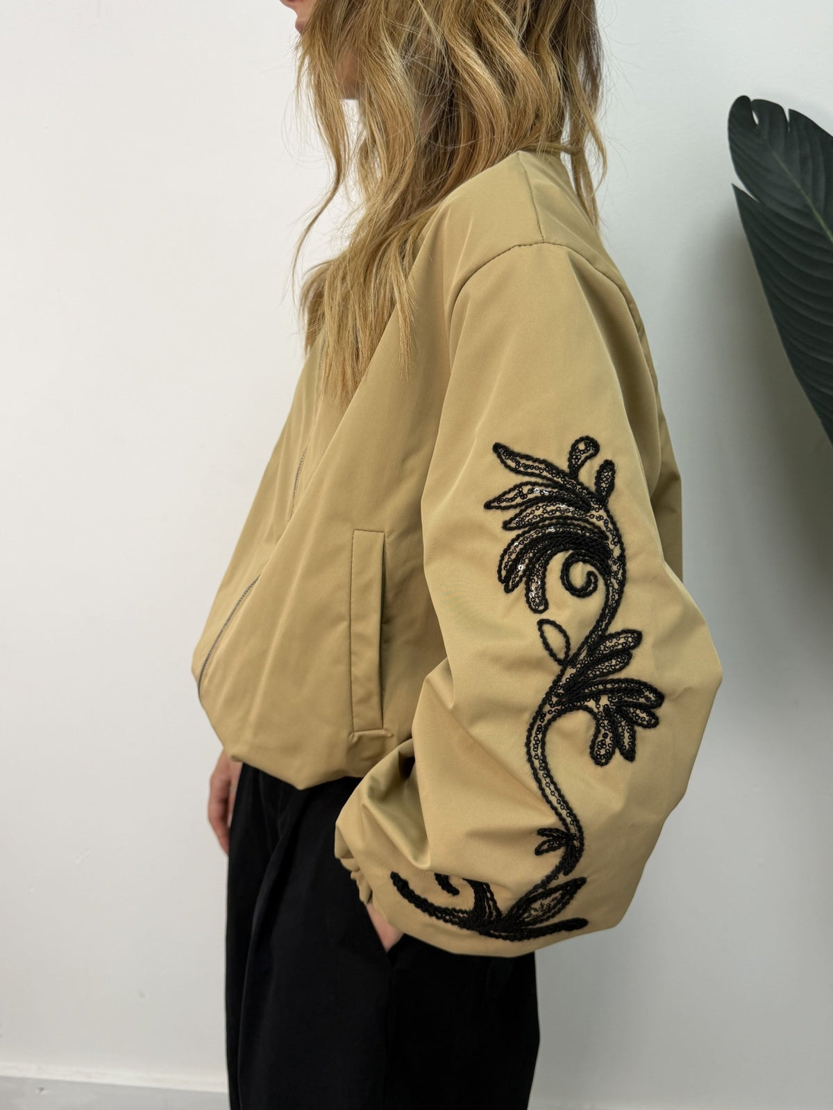 Bomber in nylon con ricami paillettes MyD - GiuGiò | Shop online