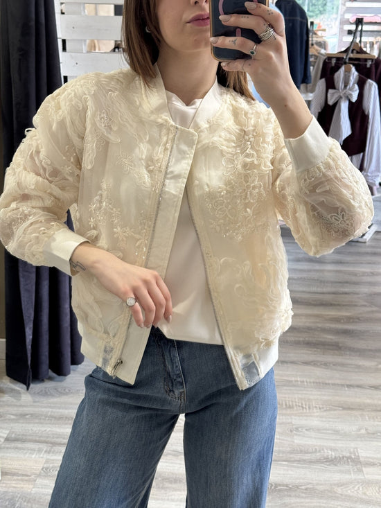 Bomber in organza ricamato MyD - GiuGiò | Shop online