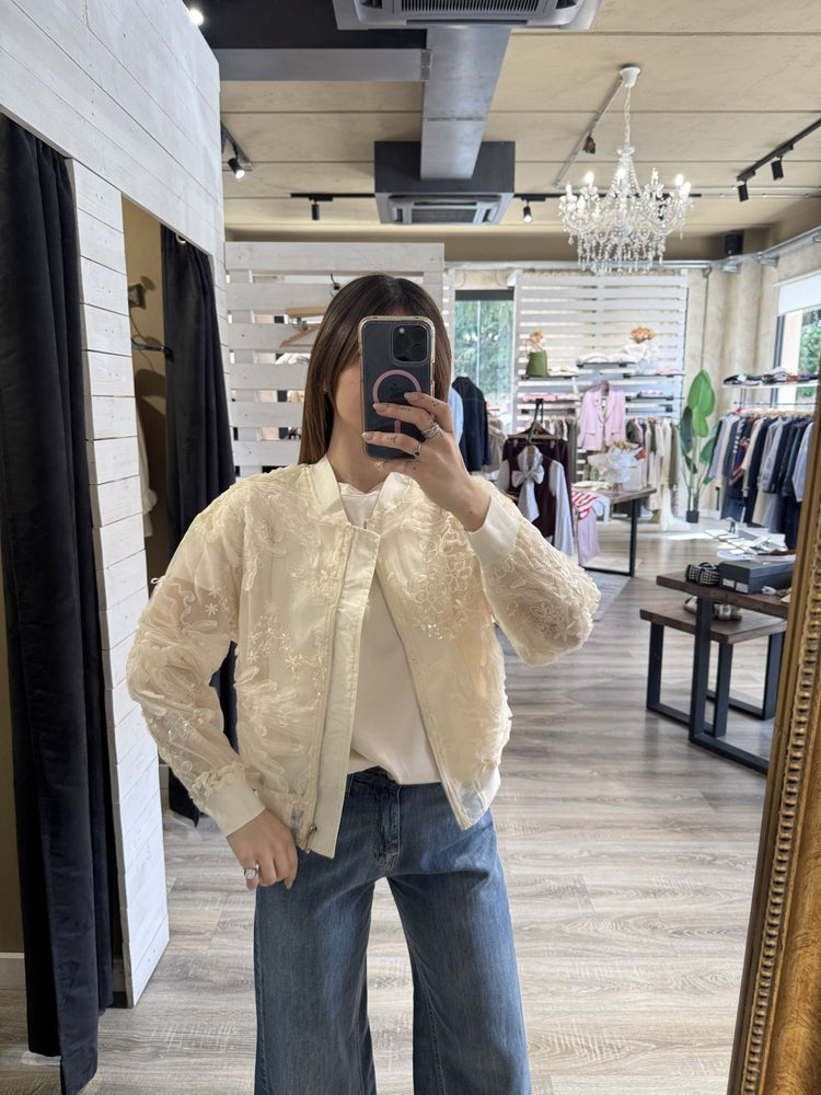 Bomber in organza ricamato MyD - GiuGiò | Shop online