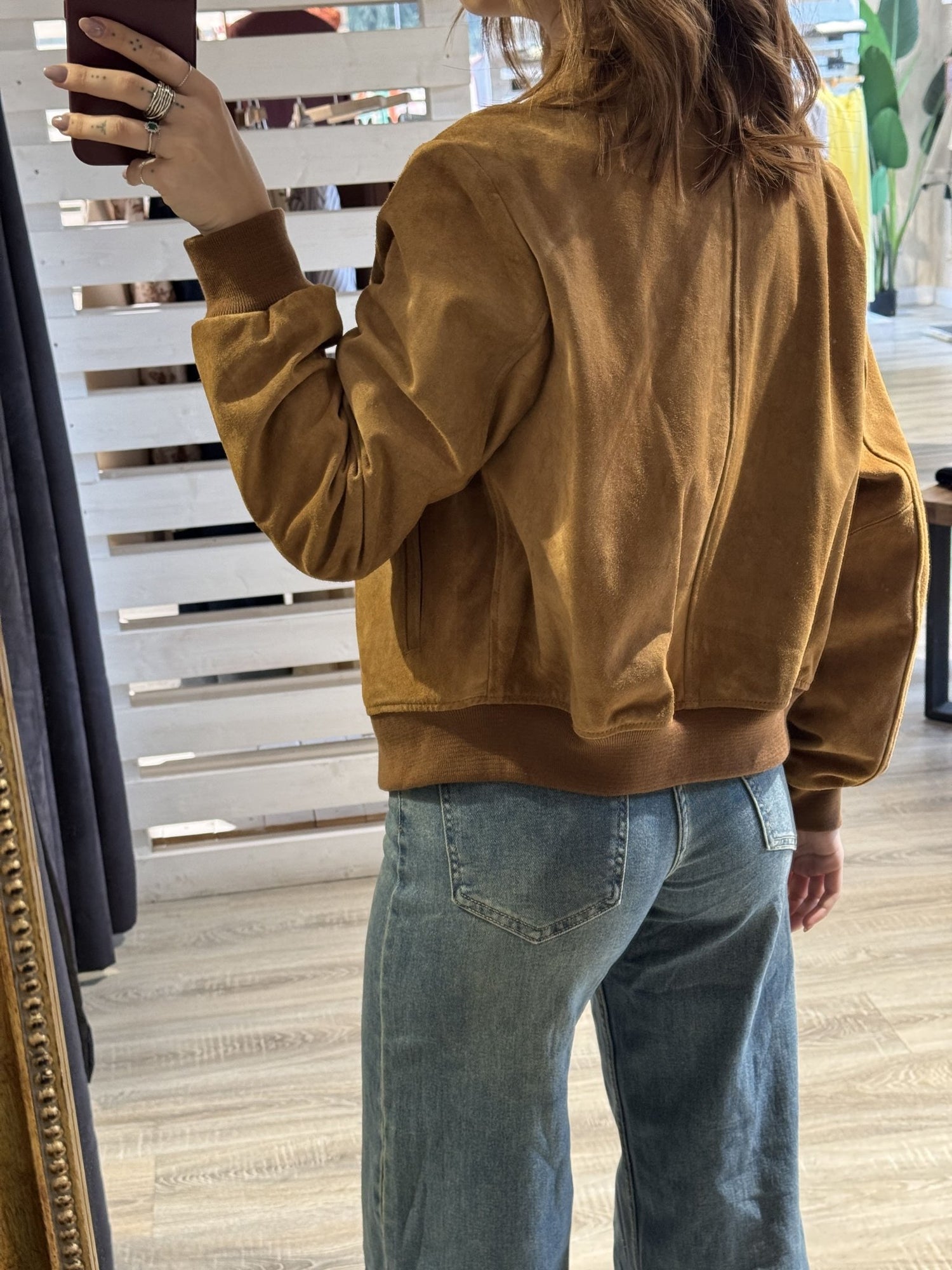 Bomber in pelle scamosciata Tensione In - GiuGiò | Shop online