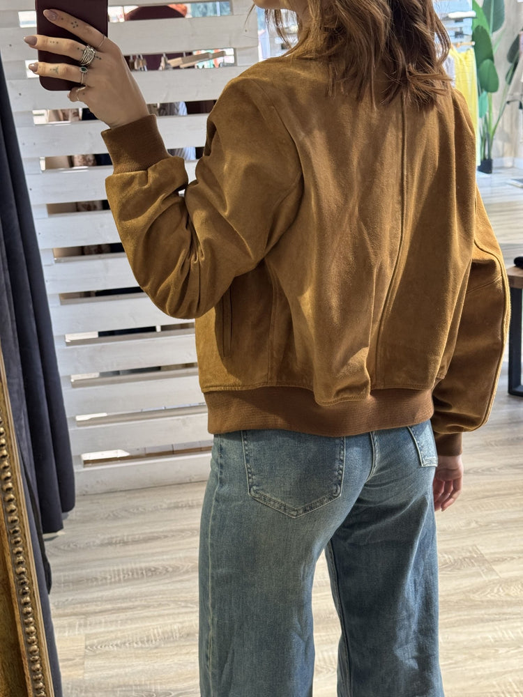 Bomber in pelle scamosciata Tensione In - GiuGiò | Shop online