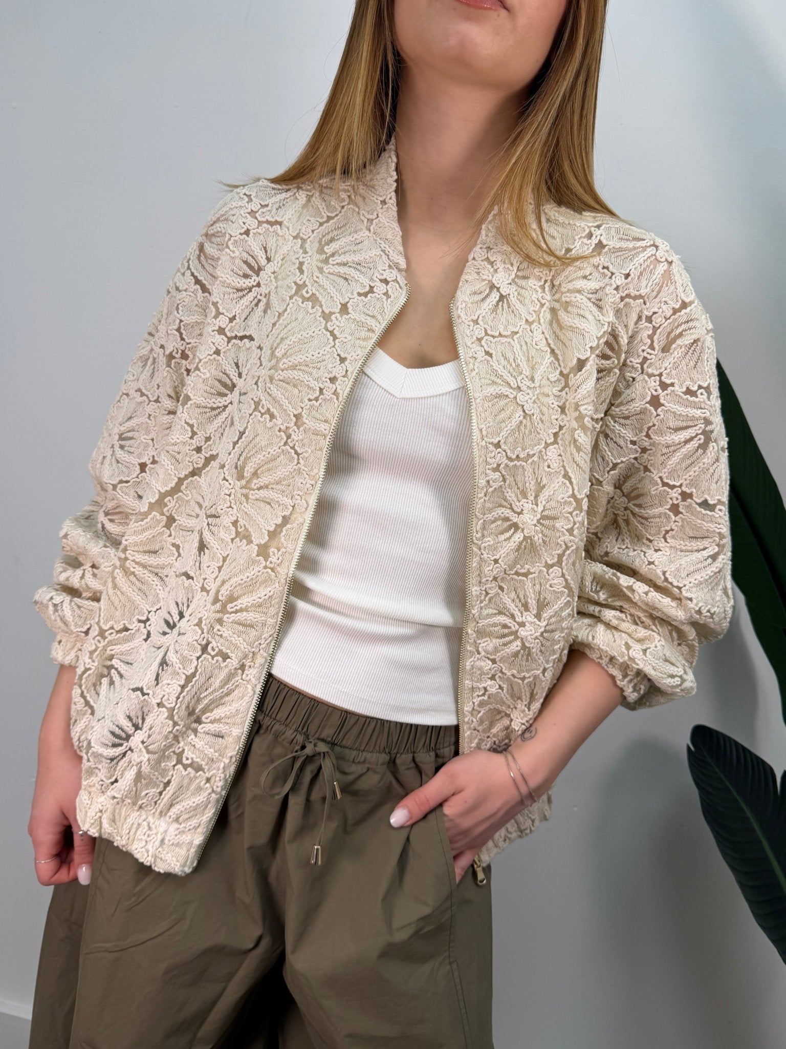 Bomber in pizzo macramè MyD - GiuGiò | Shop online