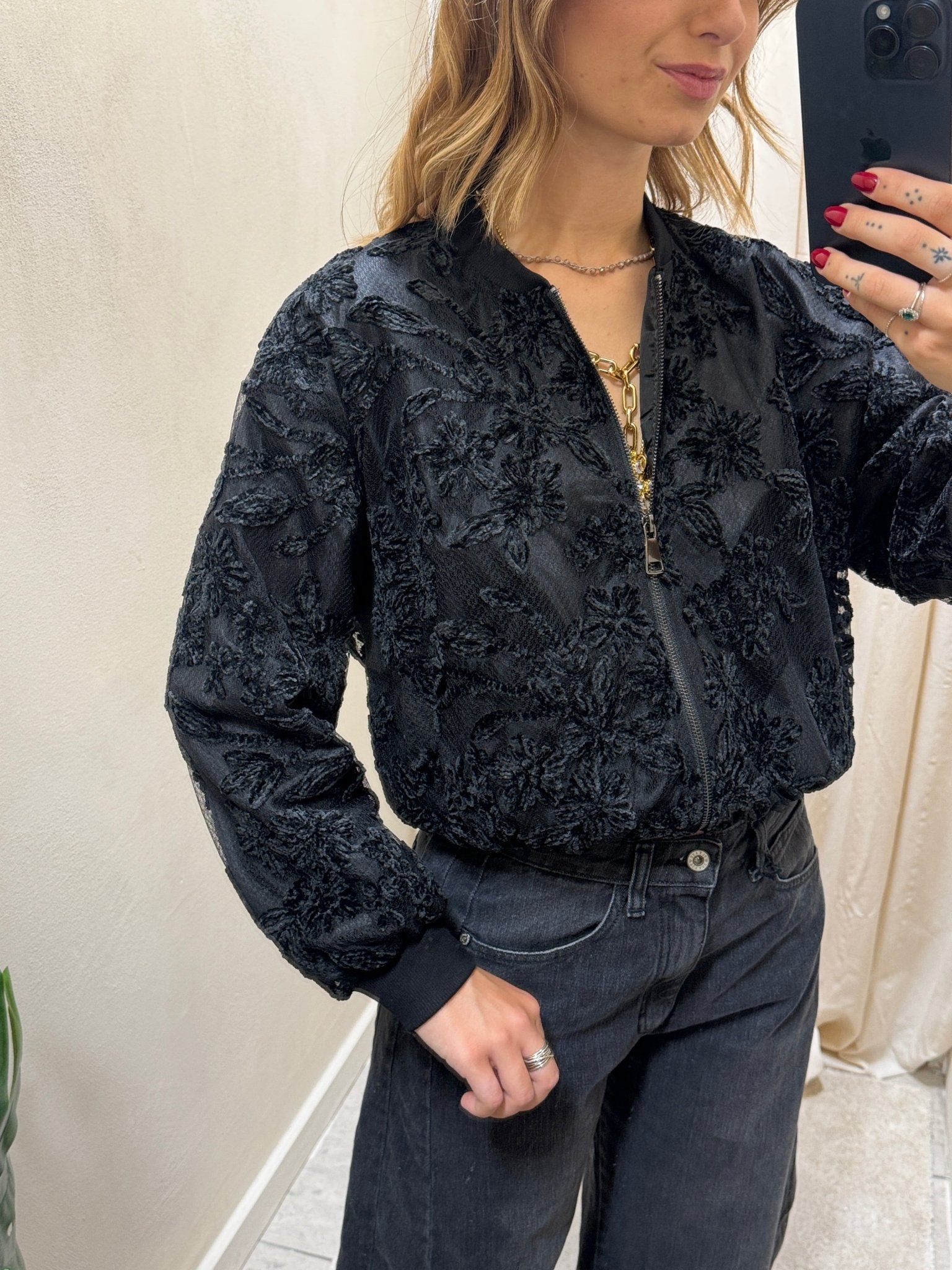 Bomber in tulle ricamato MyD - GiuGiò | Shop online