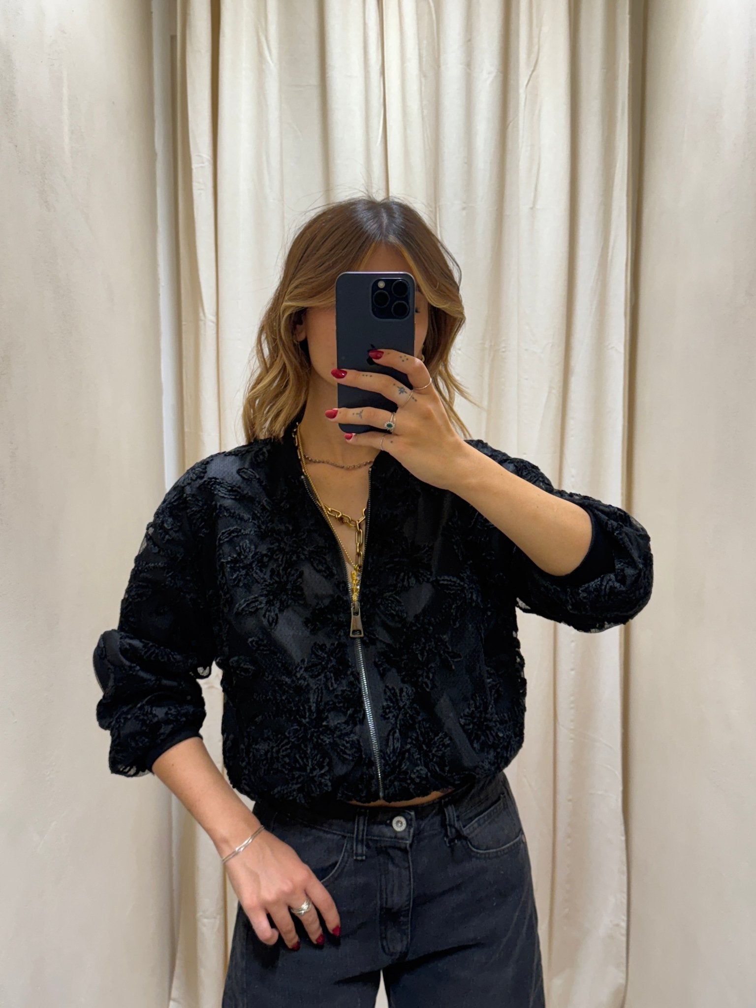 Bomber in tulle ricamato MyD - GiuGiò | Shop online