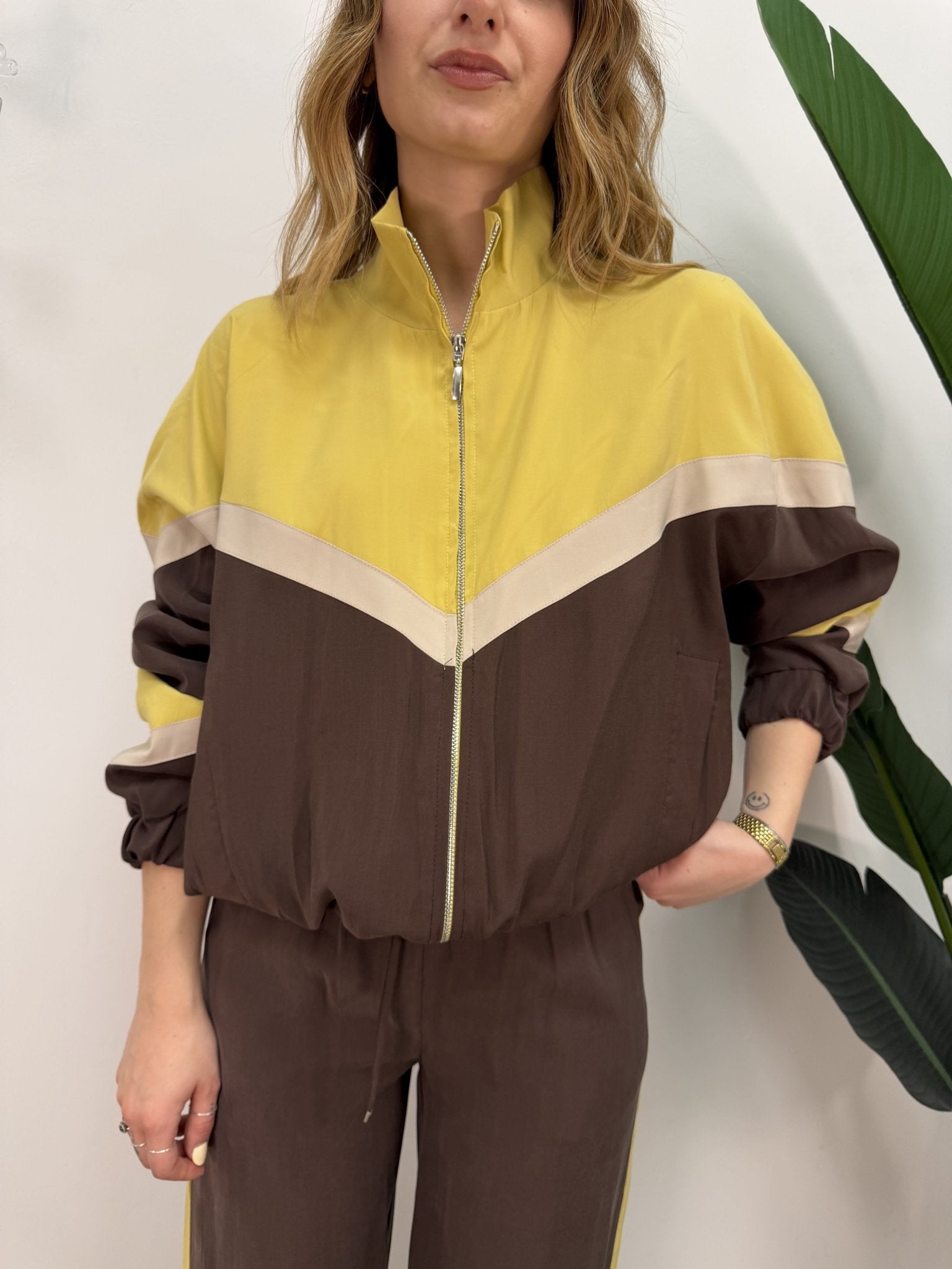 Bomber mezzo collo con zip in cupro Tensione In - GiuGiò | Shop online