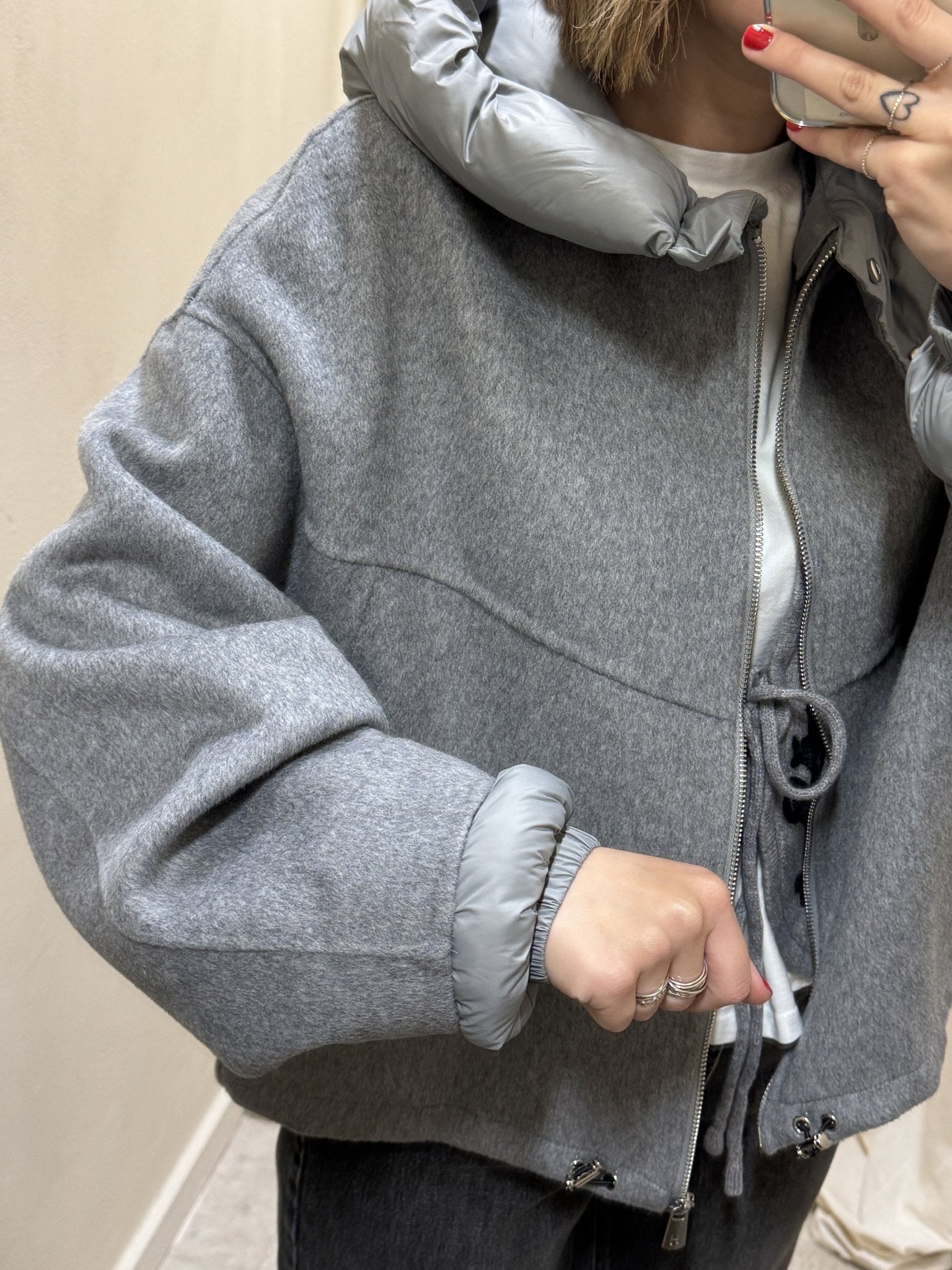 Bomber misto lana con inserti in piumino HaveOne - GiuGiò | Shop online