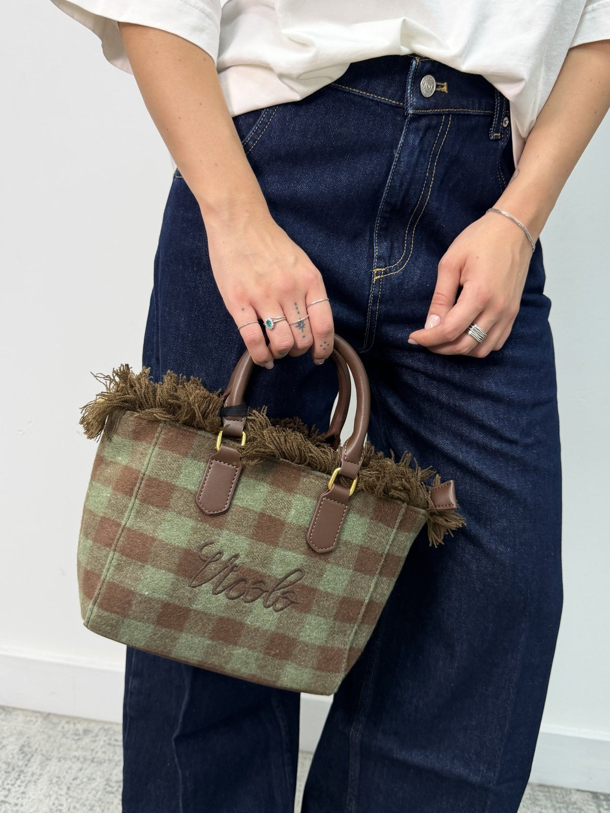 Borsa Bristol small a quadri Vicolo - GiuGiò | Shop online