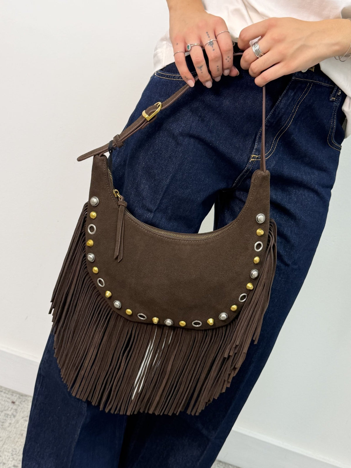 Borsa Calida hobo con frange e borchie Vicolo - GiuGiò | Shop online