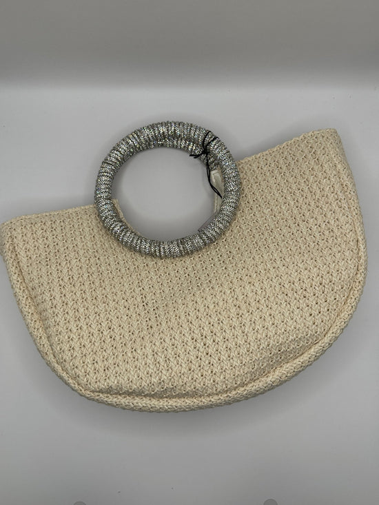 Borsa in rafia con manico strass TFH - GiuGiò | Shop online