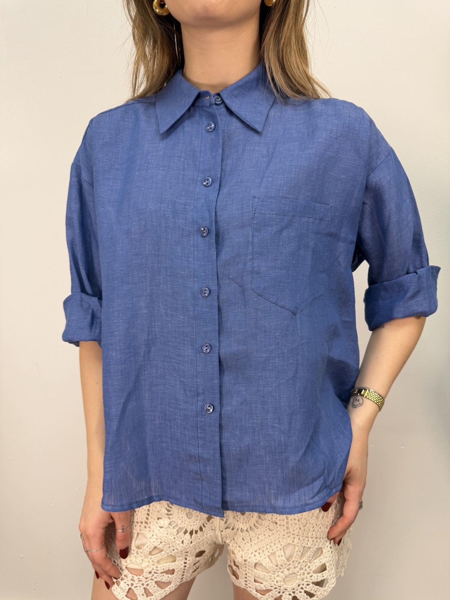 Camicia 100% Lino con taschino Tensione In - GiuGiò | Shop online