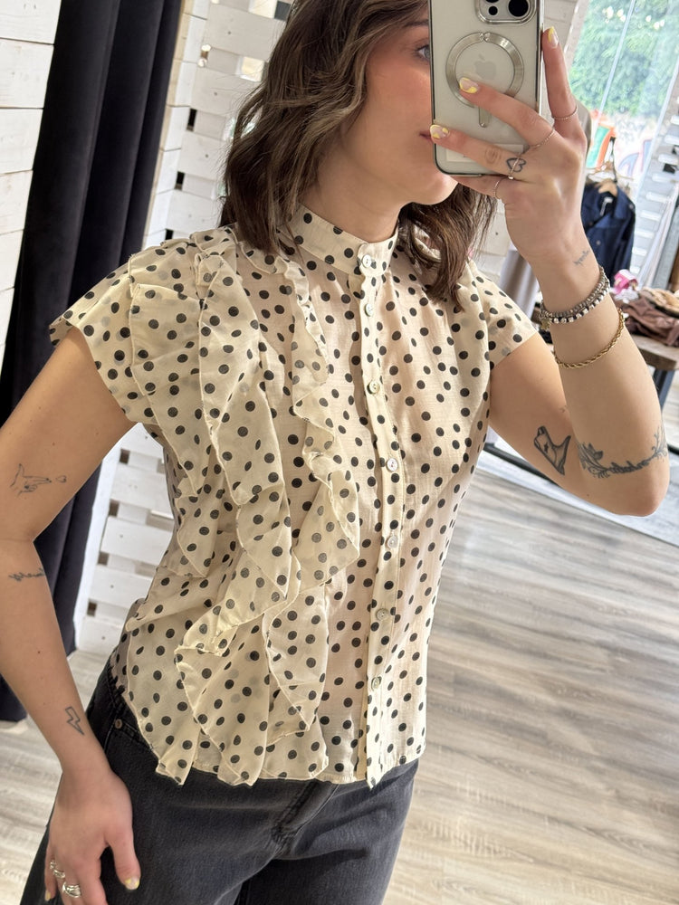 Camicia a pois con rouches Zahjr - GiuGiò | Shop online