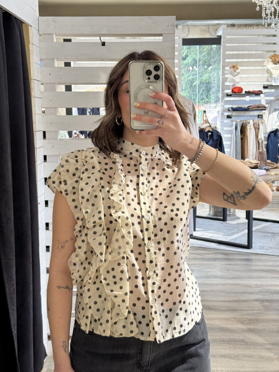 Camicia a pois con rouches Zahjr - GiuGiò | Shop online