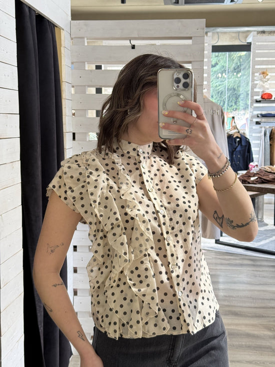 Camicia a pois con rouches Zahjr - GiuGiò | Shop online