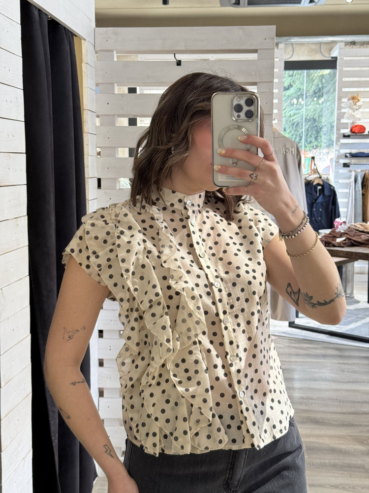 Camicia a pois con rouches Zahjr - GiuGiò | Shop online