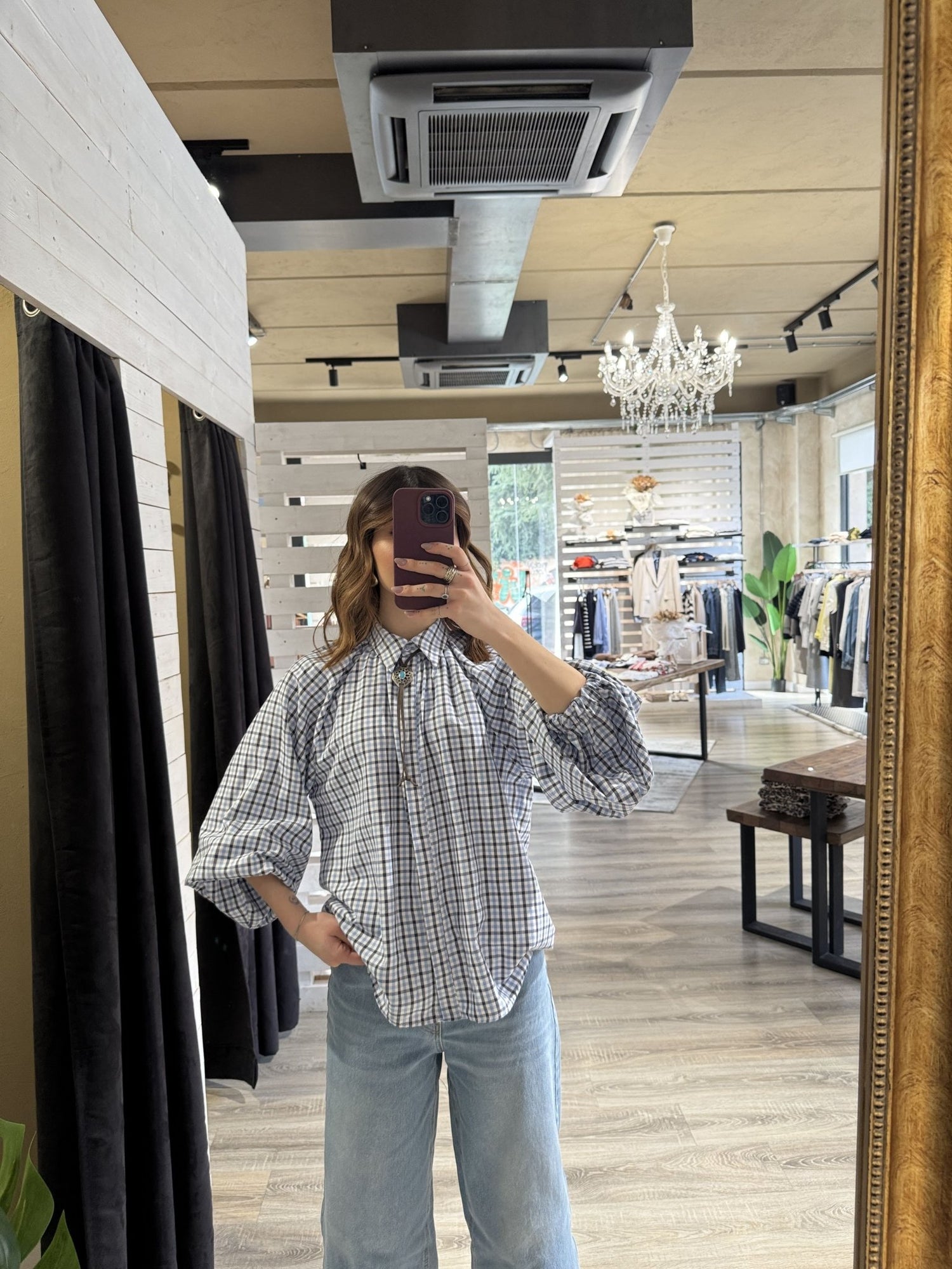 Camicia a quadretti con manica ampia Tensione IN - GiuGiò | Shop online