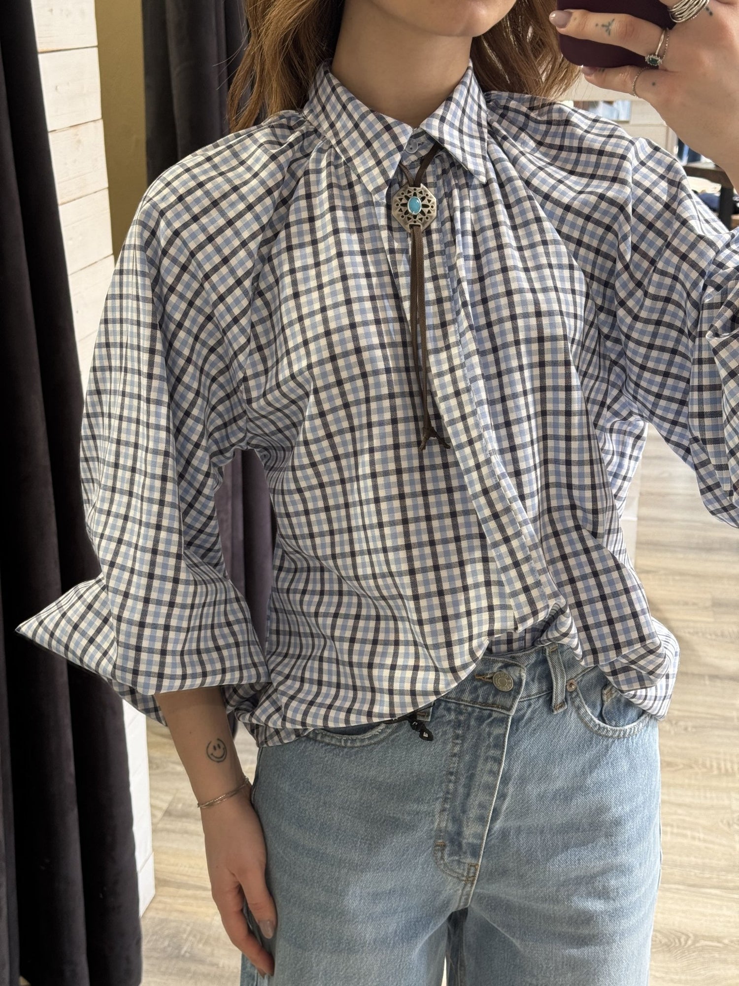 Camicia a quadretti con manica ampia Tensione IN - GiuGiò | Shop online