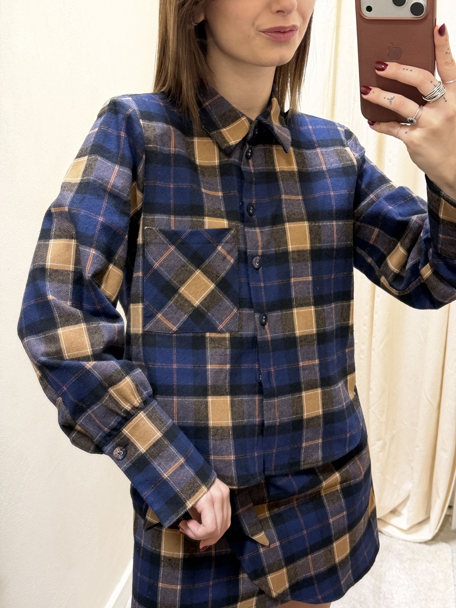 Camicia check in flanella con spalline Susy Mix - GiuGiò | Shop online