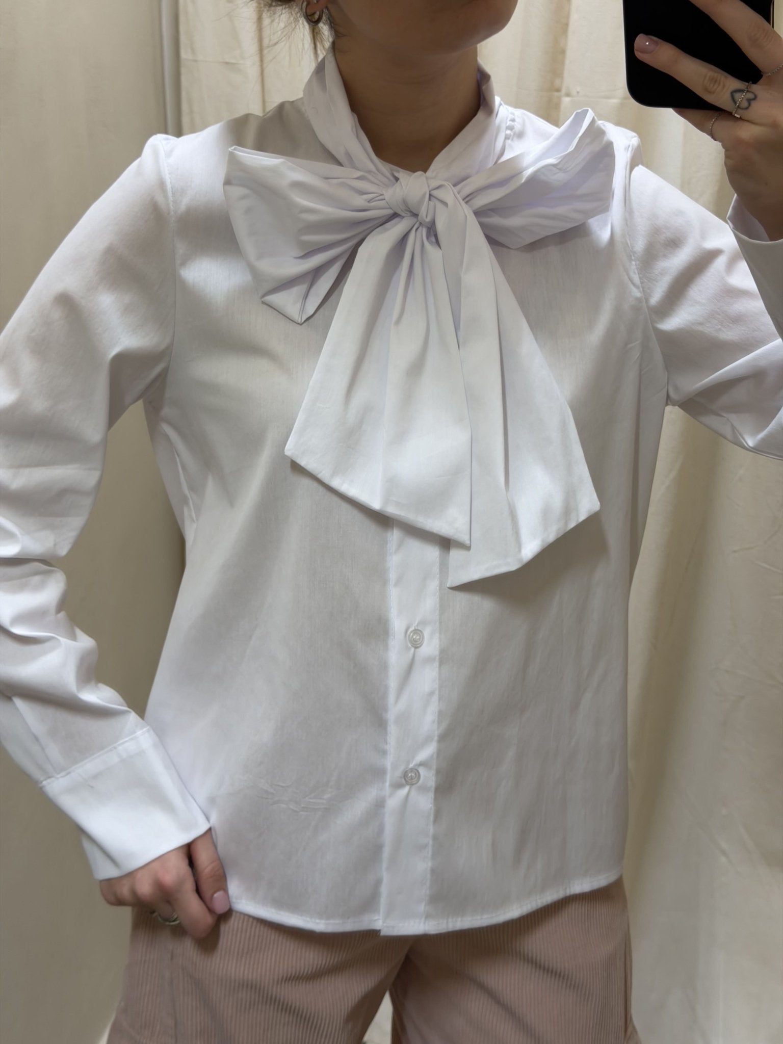 Camicia con fiocco in cotone MyD - GiuGiò | Shop online