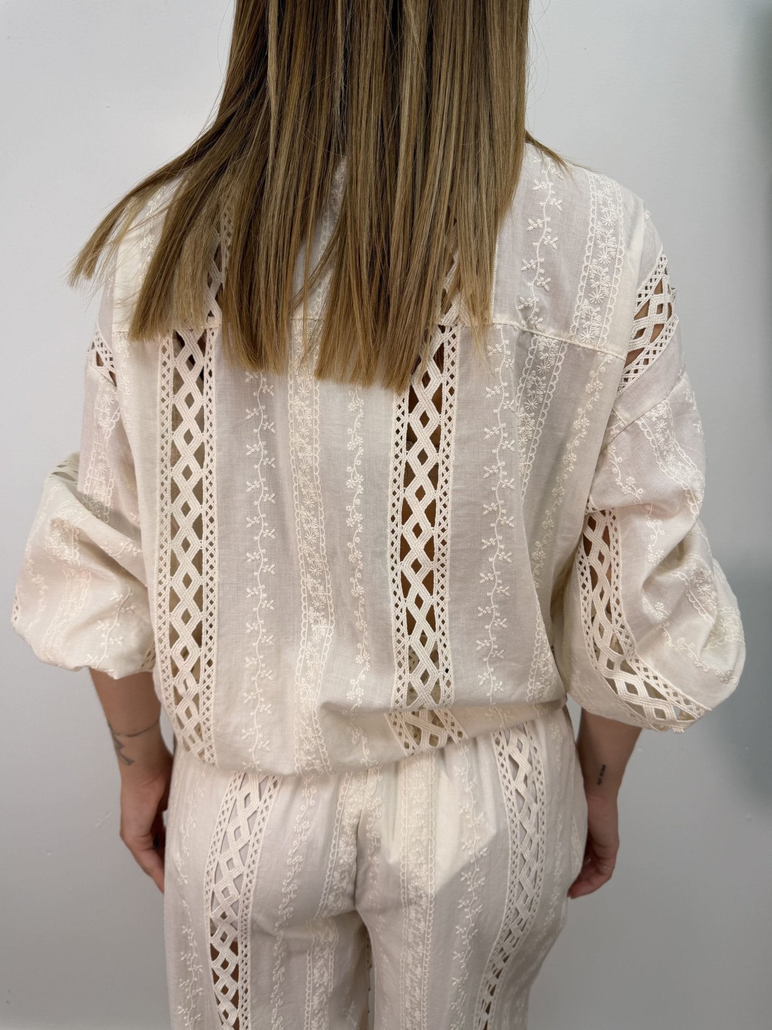 Camicia con intarsi in sangallo HaveOne - GiuGiò | Shop online