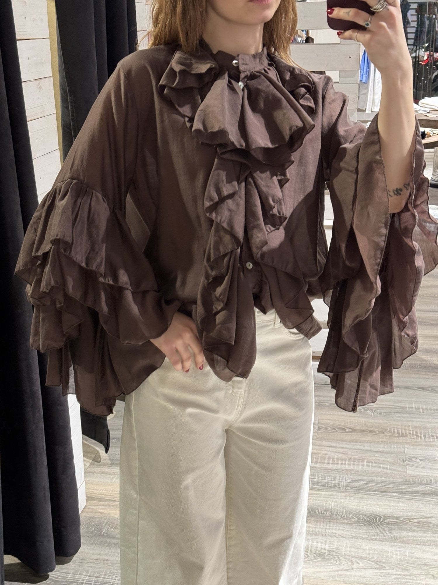 Camicia con maxi rouches Susy Mix - GiuGiò | Shop online