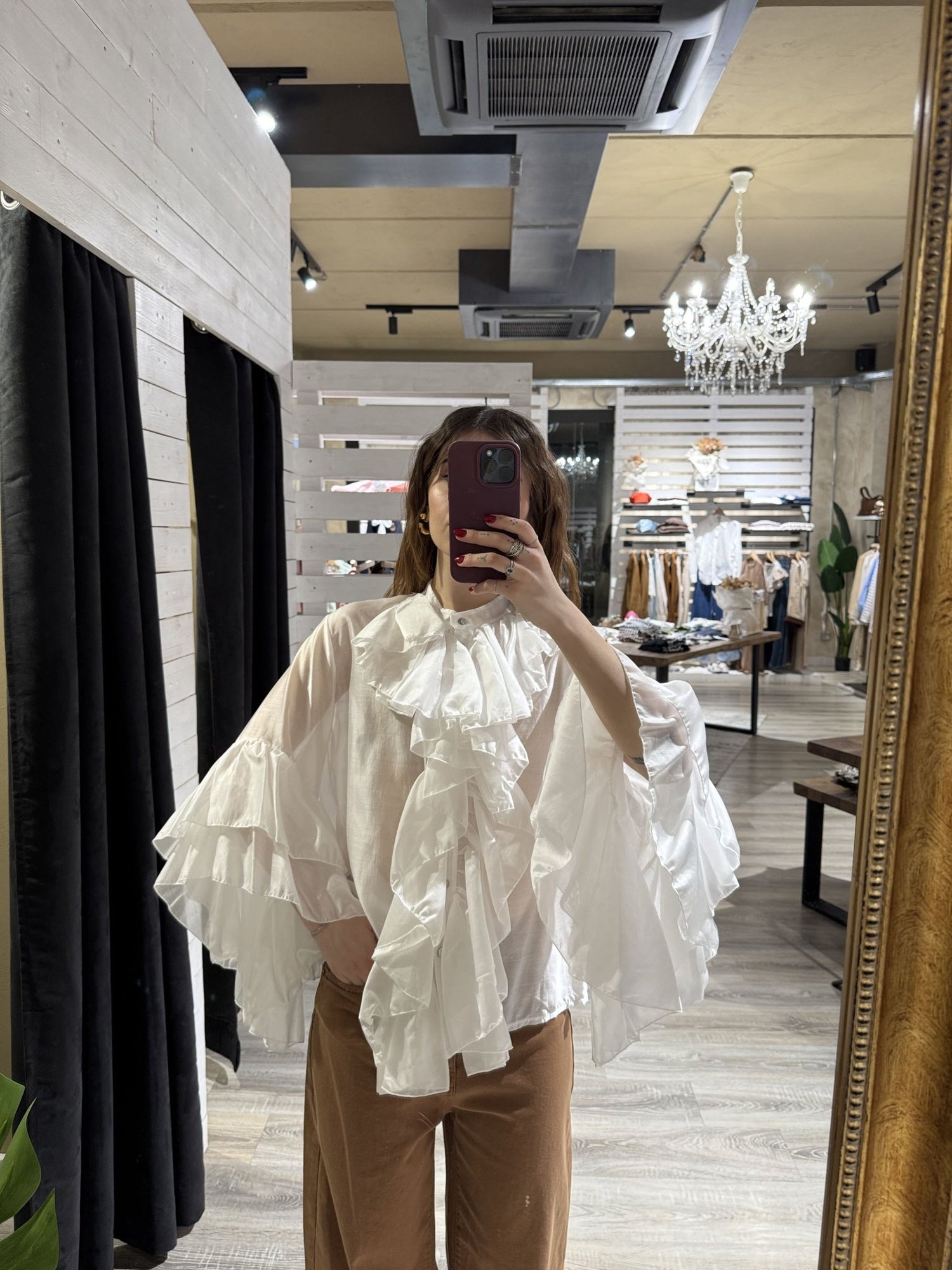Camicia con maxi rouches Susy Mix - GiuGiò | Shop online