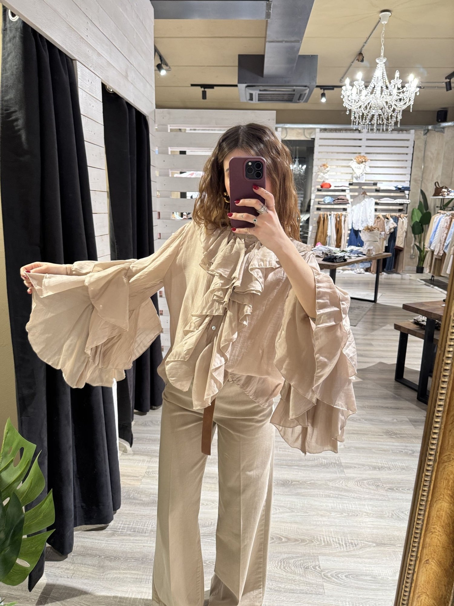 Camicia con maxi rouches Susy Mix - GiuGiò | Shop online