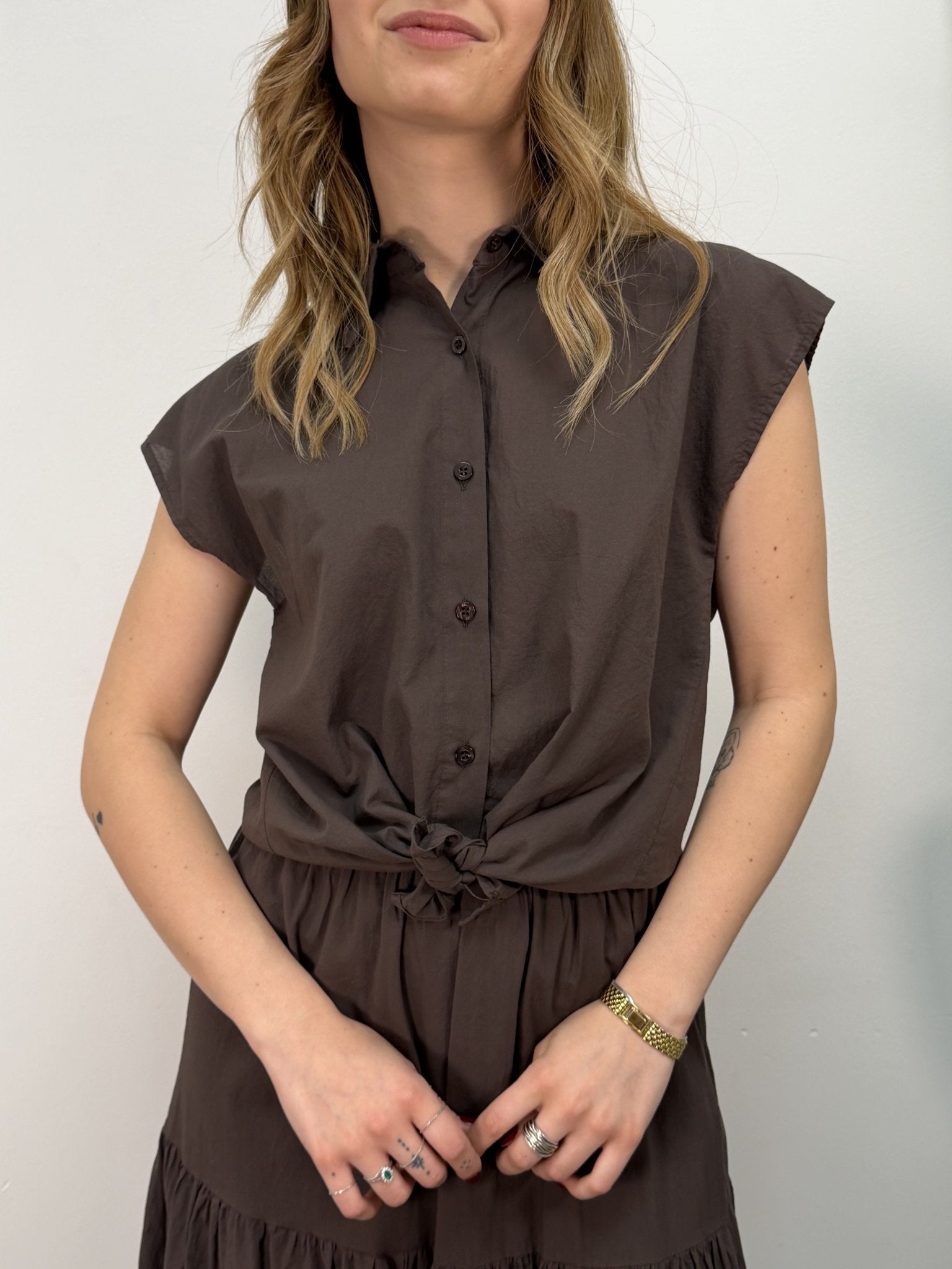 Camicia con nodo in mussola MyD - GiuGiò | Shop online
