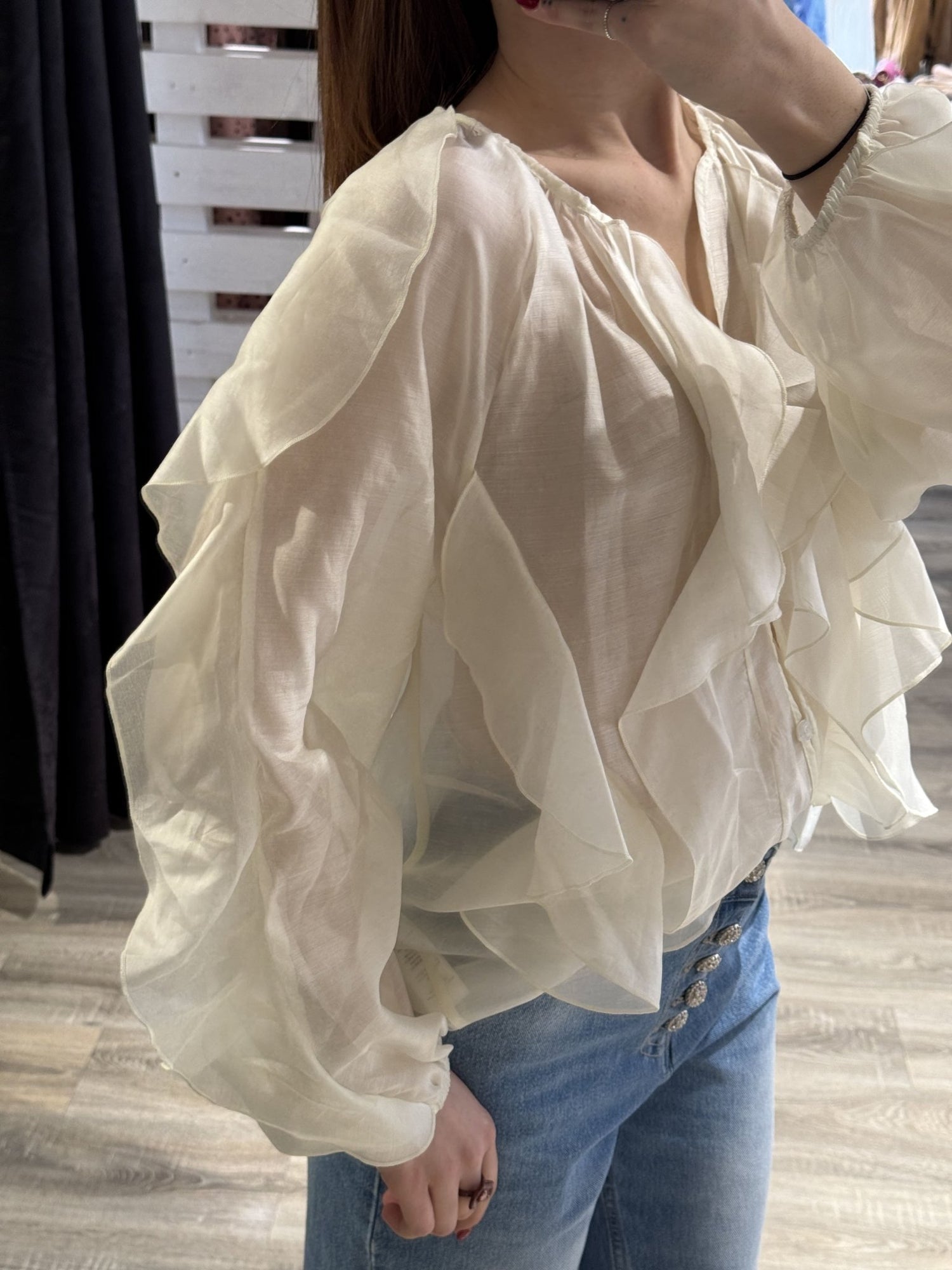 Camicia con rouches frontali Susy Mix - GiuGiò | Shop online