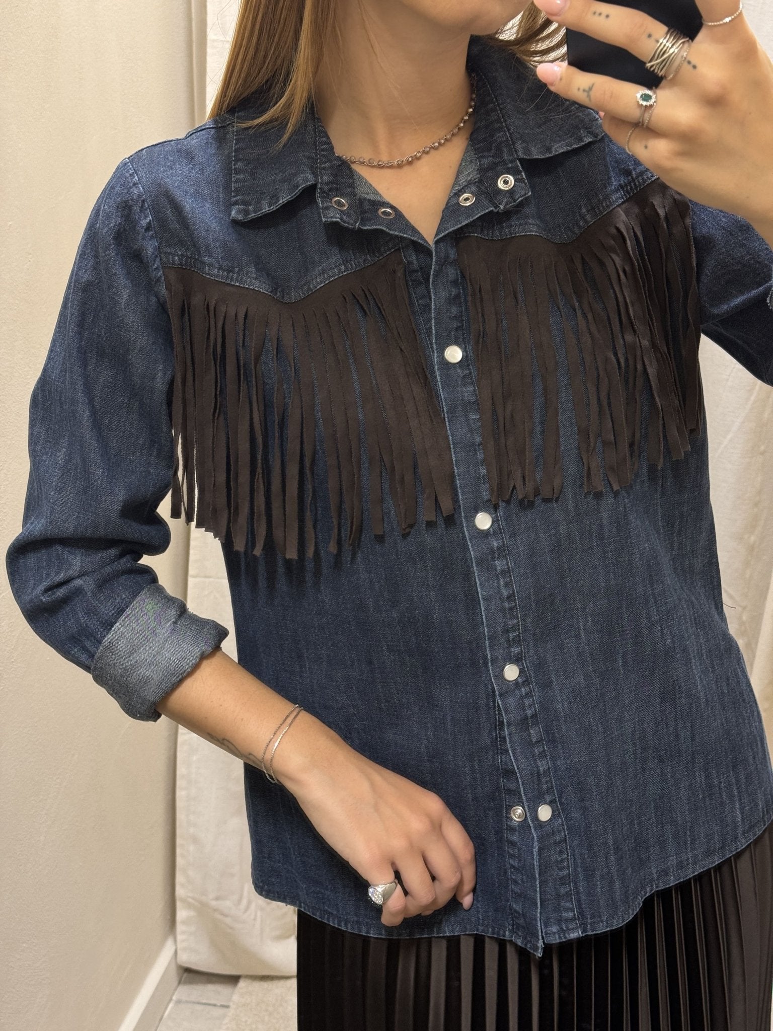 Camicia di jeans con frange applicate Susy Mix - GiuGiò | Shop online