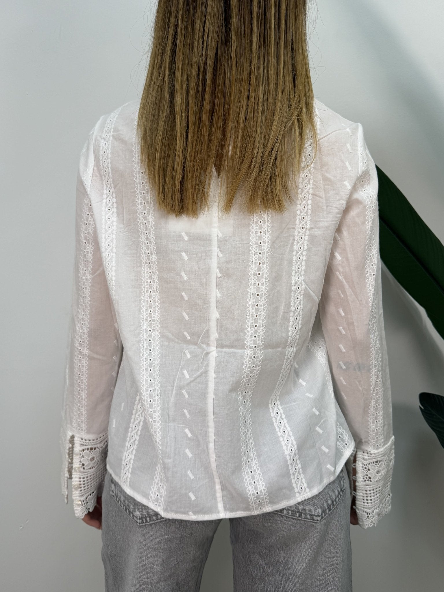 Camicia in cotone con ricami e pizzo MyD - GiuGiò | Shop online
