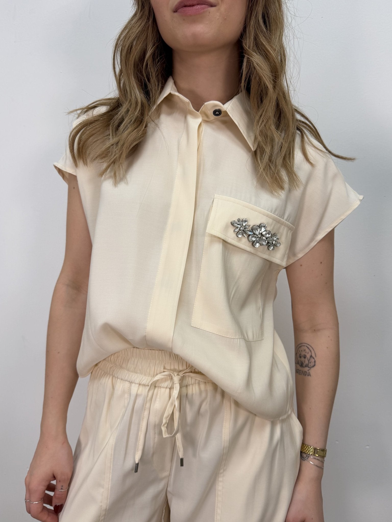 Camicia in cupro con cabochon Tensione In - GiuGiò | Shop online