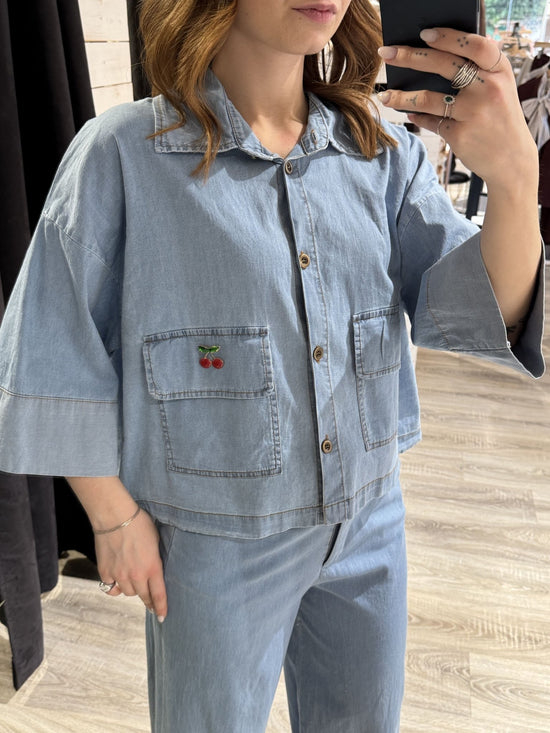 Camicia in denim chambray con tasche a toppa MyD - GiuGiò | Shop online
