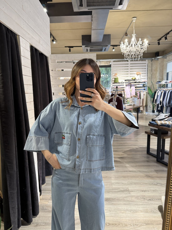 Camicia in denim chambray con tasche a toppa MyD - GiuGiò | Shop online