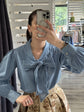 Camicia in denim con fiocco HaveOne - GiuGiò | Shop online