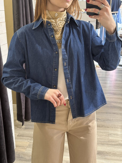 Camicia in denim con strass MORE LOVE Susy Mix - GiuGiò | Shop online
