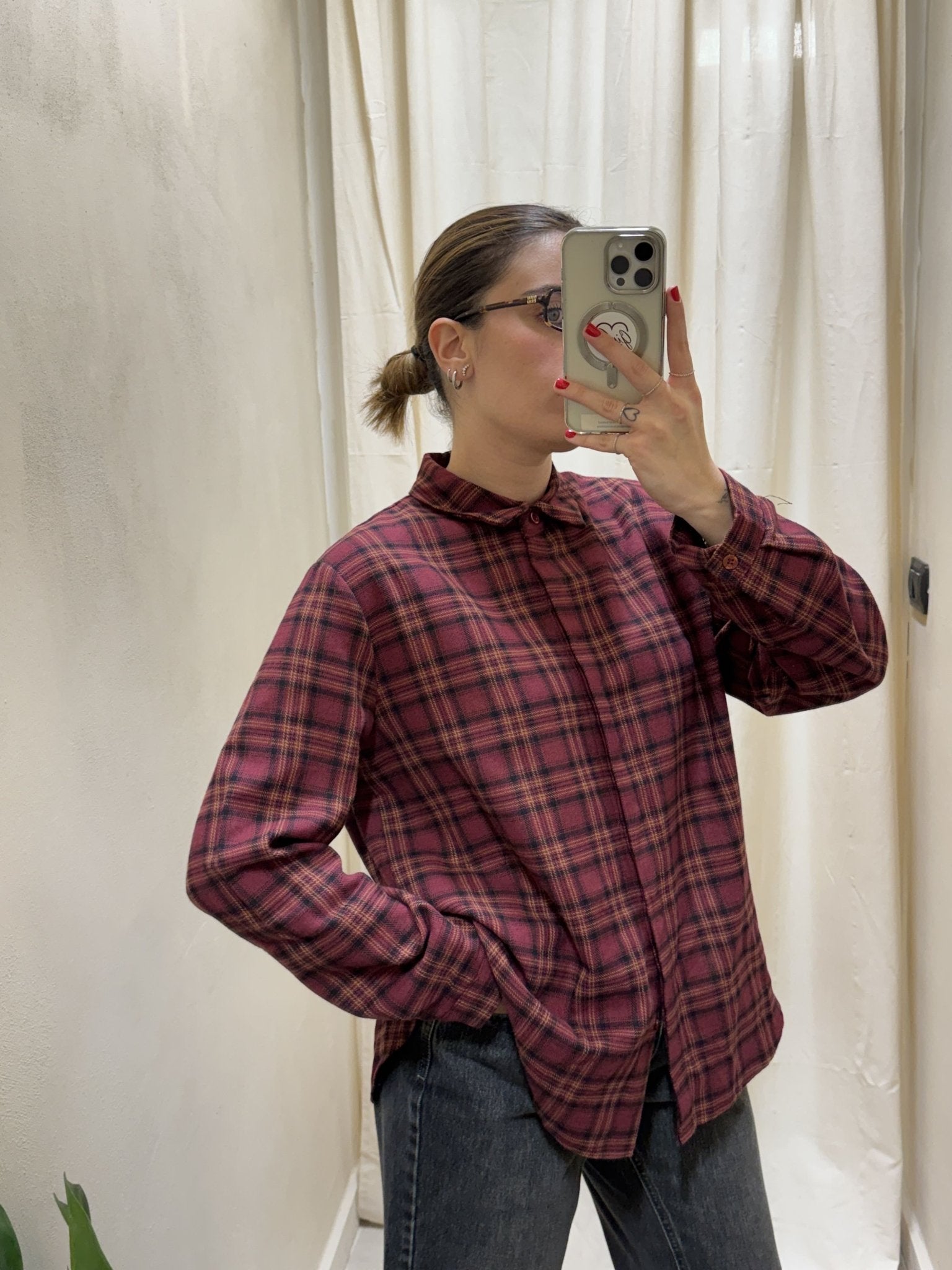 Camicia in flanella stampa check rosso MyD - GiuGiò | Shop online