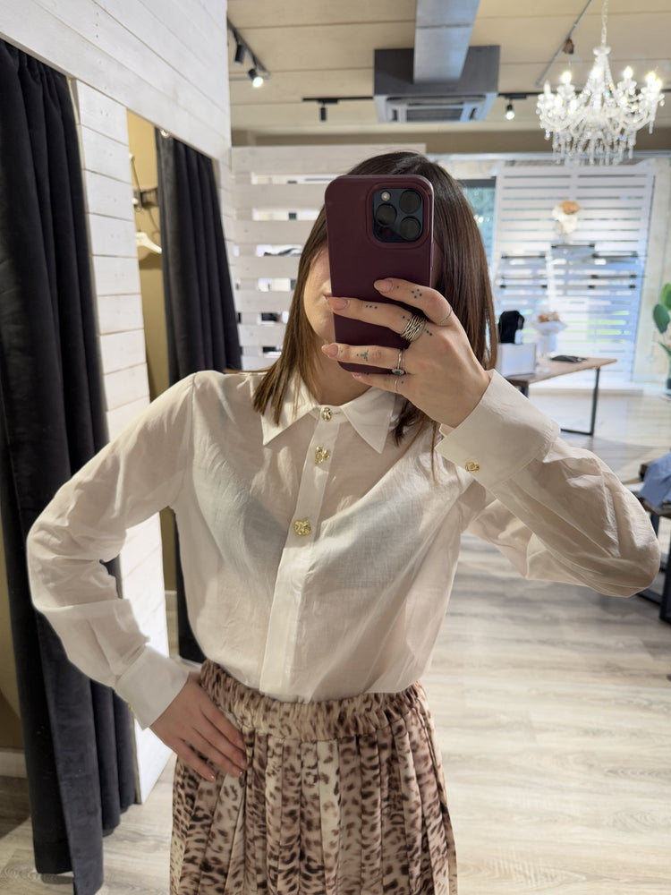 Camicia in mussola con bottoni gioiello Susy Mix - GiuGiò | Shop online